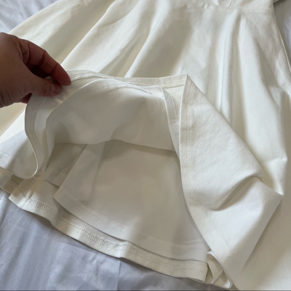 Lulu’s Delightful Surprise Ivory Open Back Off-white Skater Mini Dress Size S - Picture 4 of 13